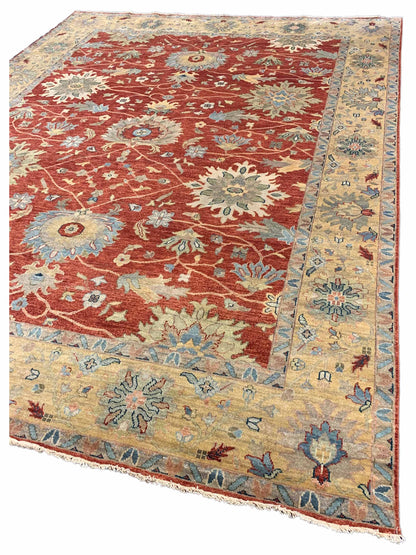 Artisan Cameron  Rust Gold Traditional Knotted Rug
