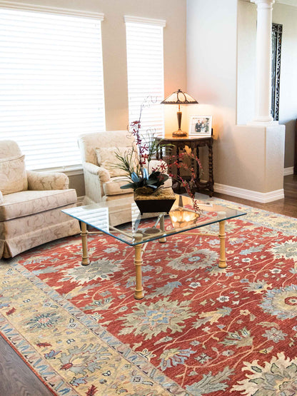Artisan Cameron  Rust Gold Traditional Knotted Rug
