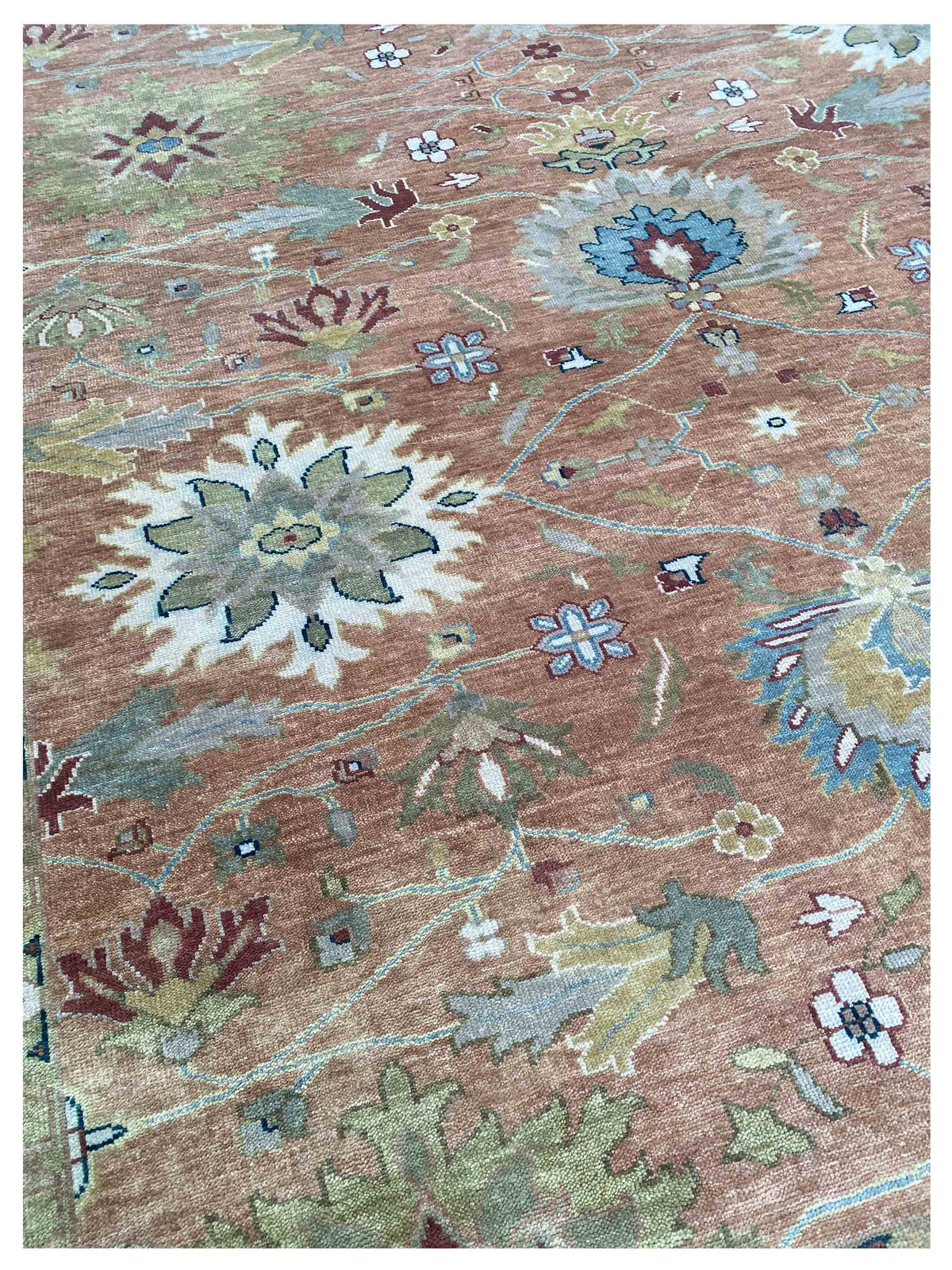 Cameron Rust Ivory Traditional Knotted Rug | Handmade Wool Rug ...