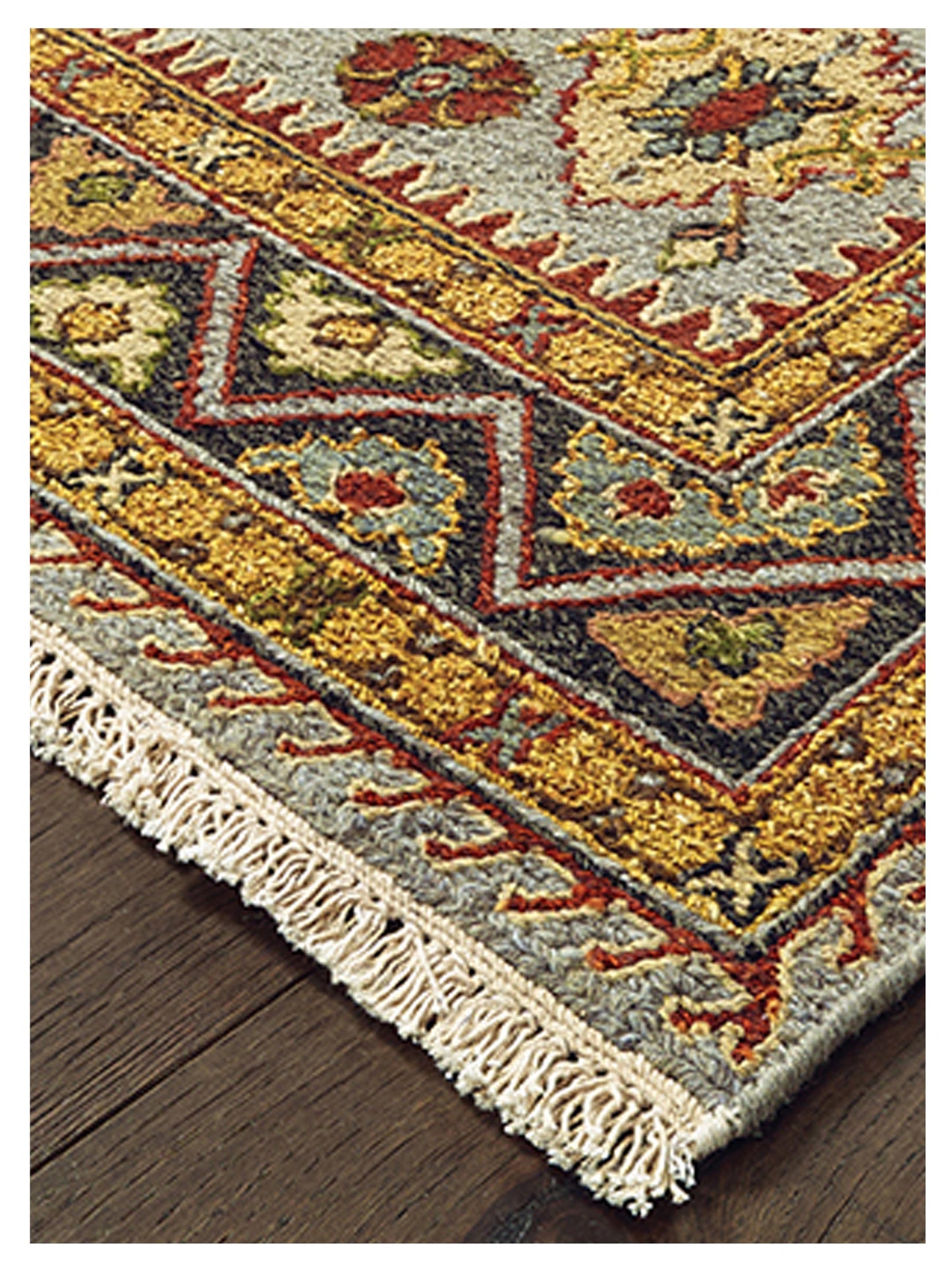 Oriental Weavers Angora 12306 Blue Gold Tommy Bahama Knotted Rug