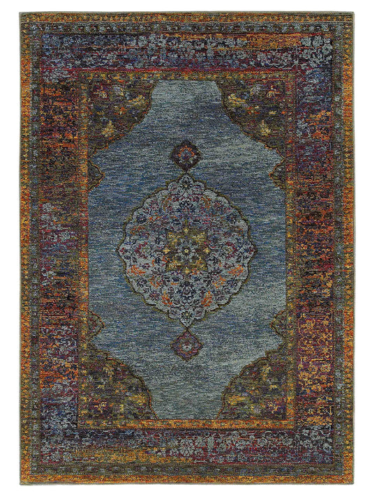Oriental Weavers ANDORRA 7139A Blue Traditional Machinemade Rug