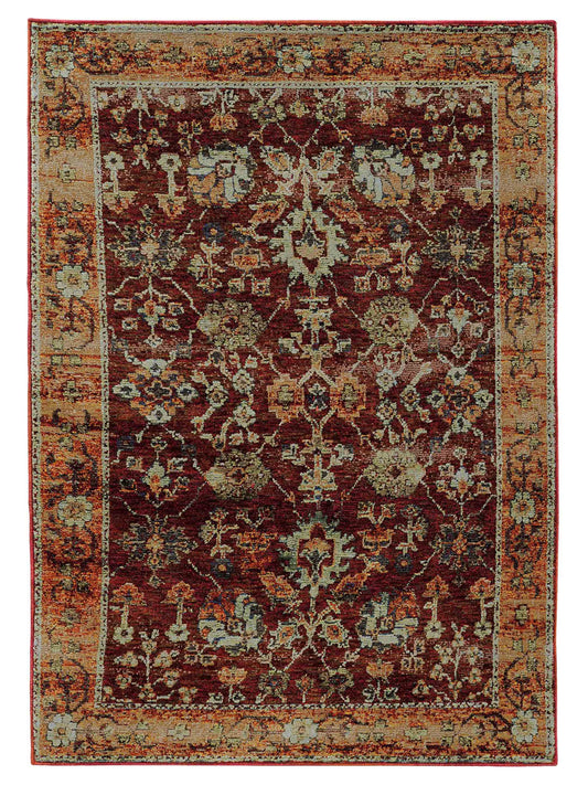 Oriental Weavers ANDORRA 7154A Red Casual Machinemade Rug