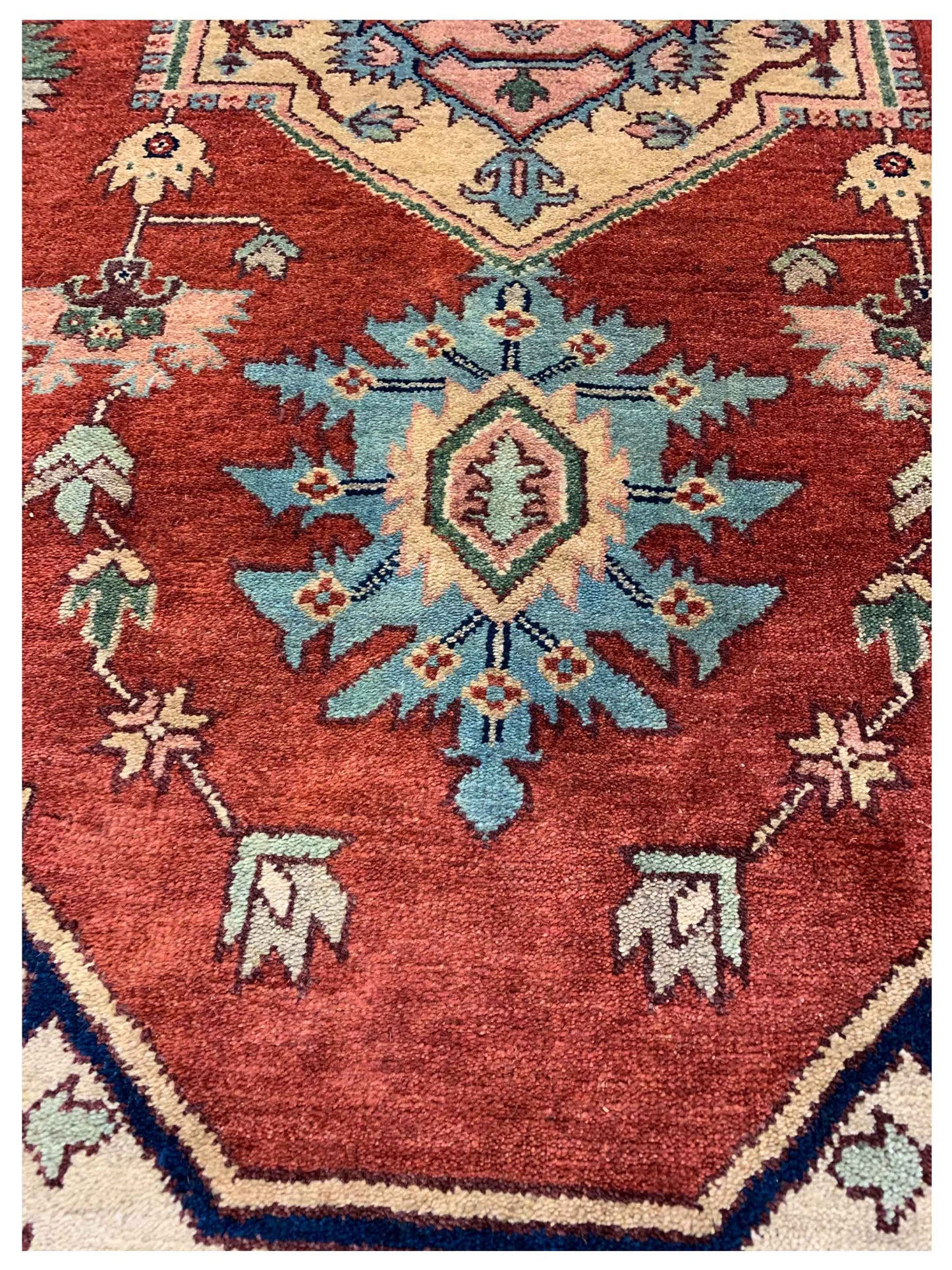 Artisan Helena  Rust Blue Traditional Knotted Rug
