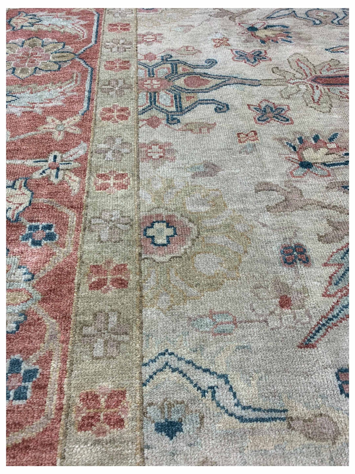 Artisan Priscilla  Beige Rust Traditional Knotted Rug