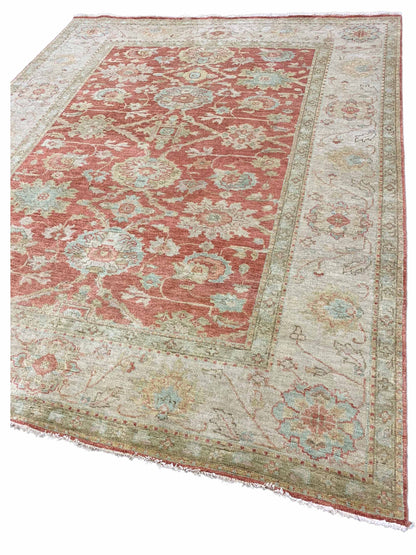 Artisan Priscilla Rust Ivory Traditional Knotted Rug - Rugs - Artisan - Atlanta Designer Rugs