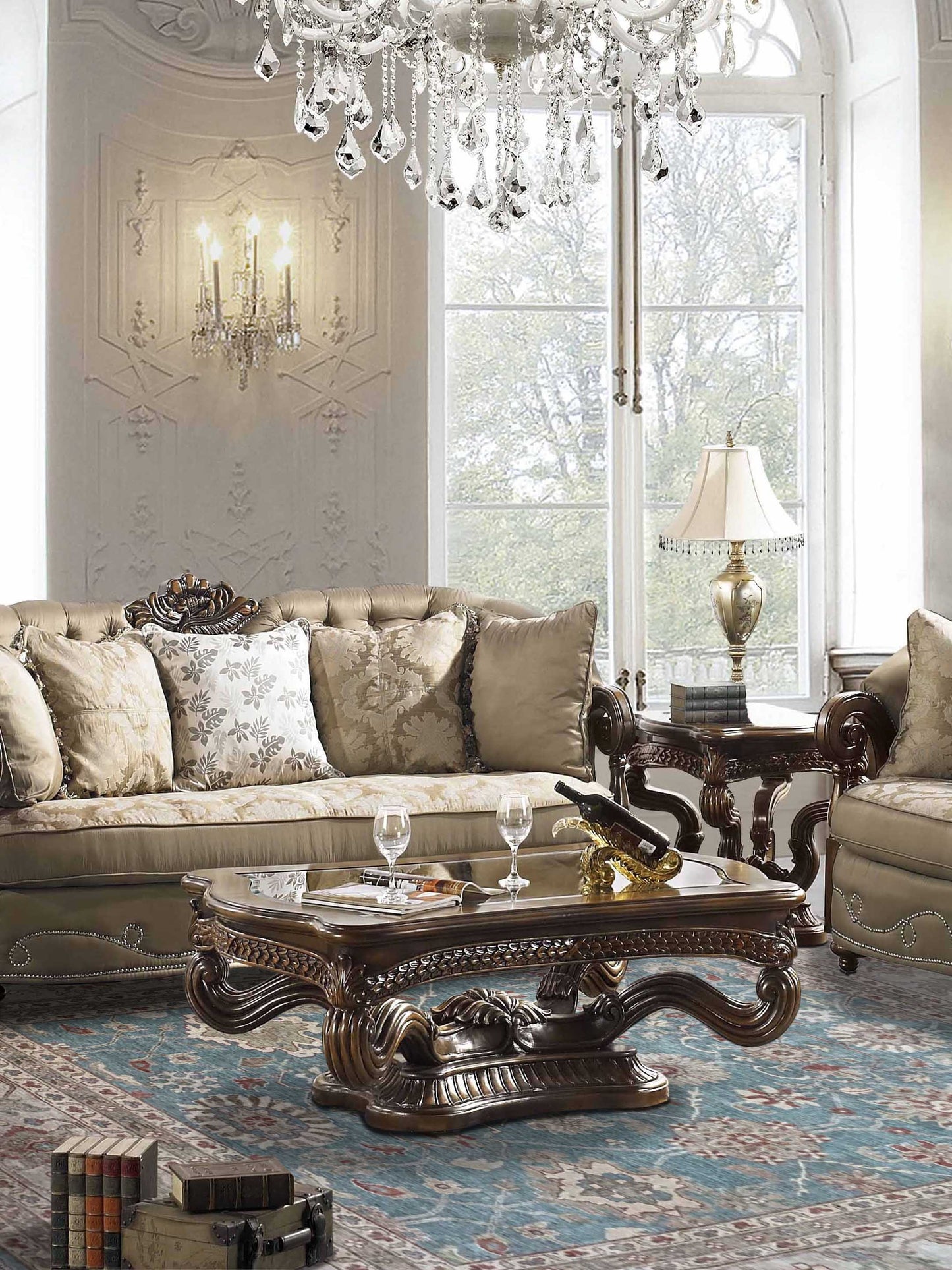 Artisan Priscilla  Lt.Blue Ivory Traditional Knotted Rug