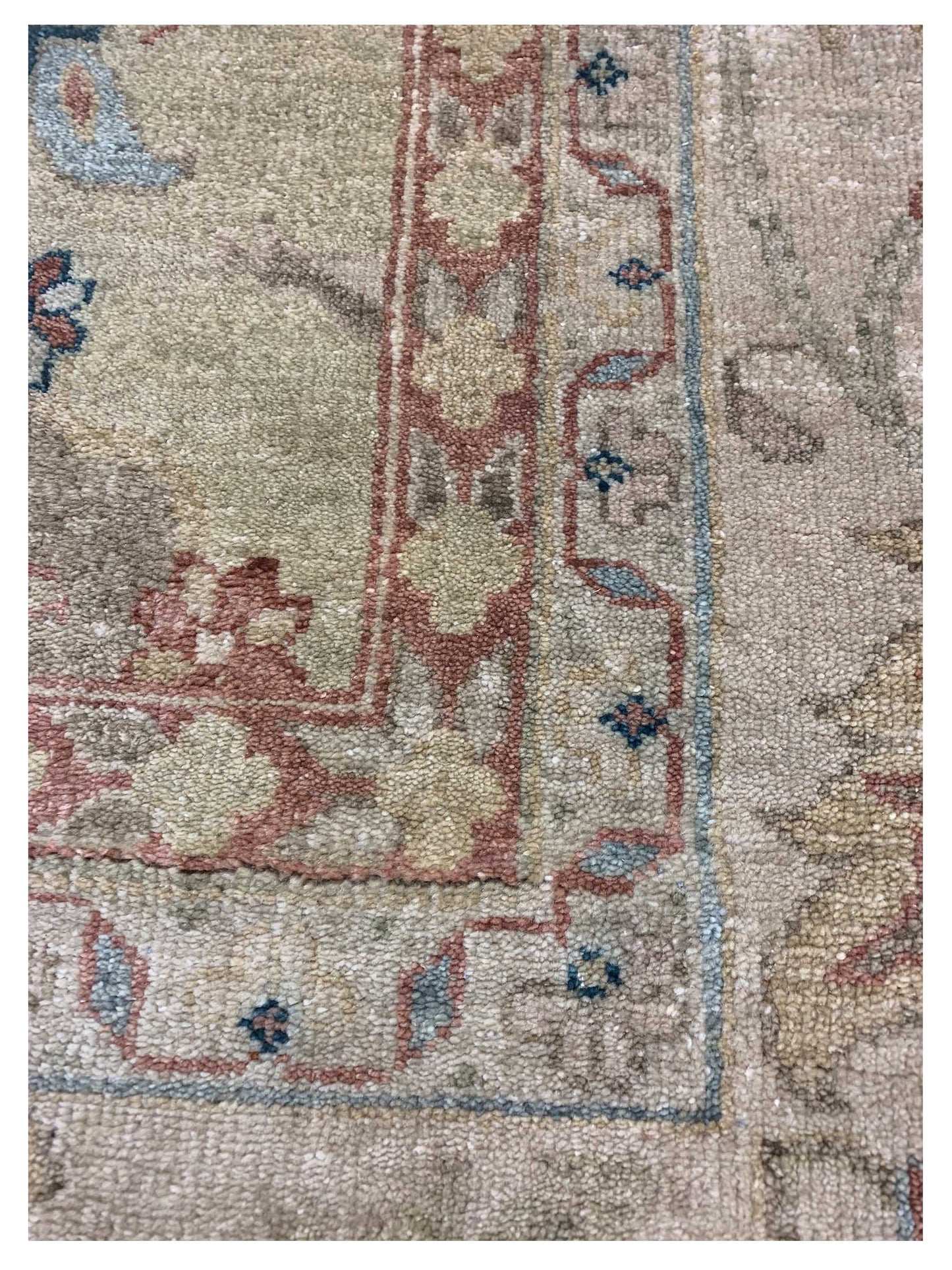 Artisan Priscilla  Lt.Green Ivory Traditional Knotted Rug