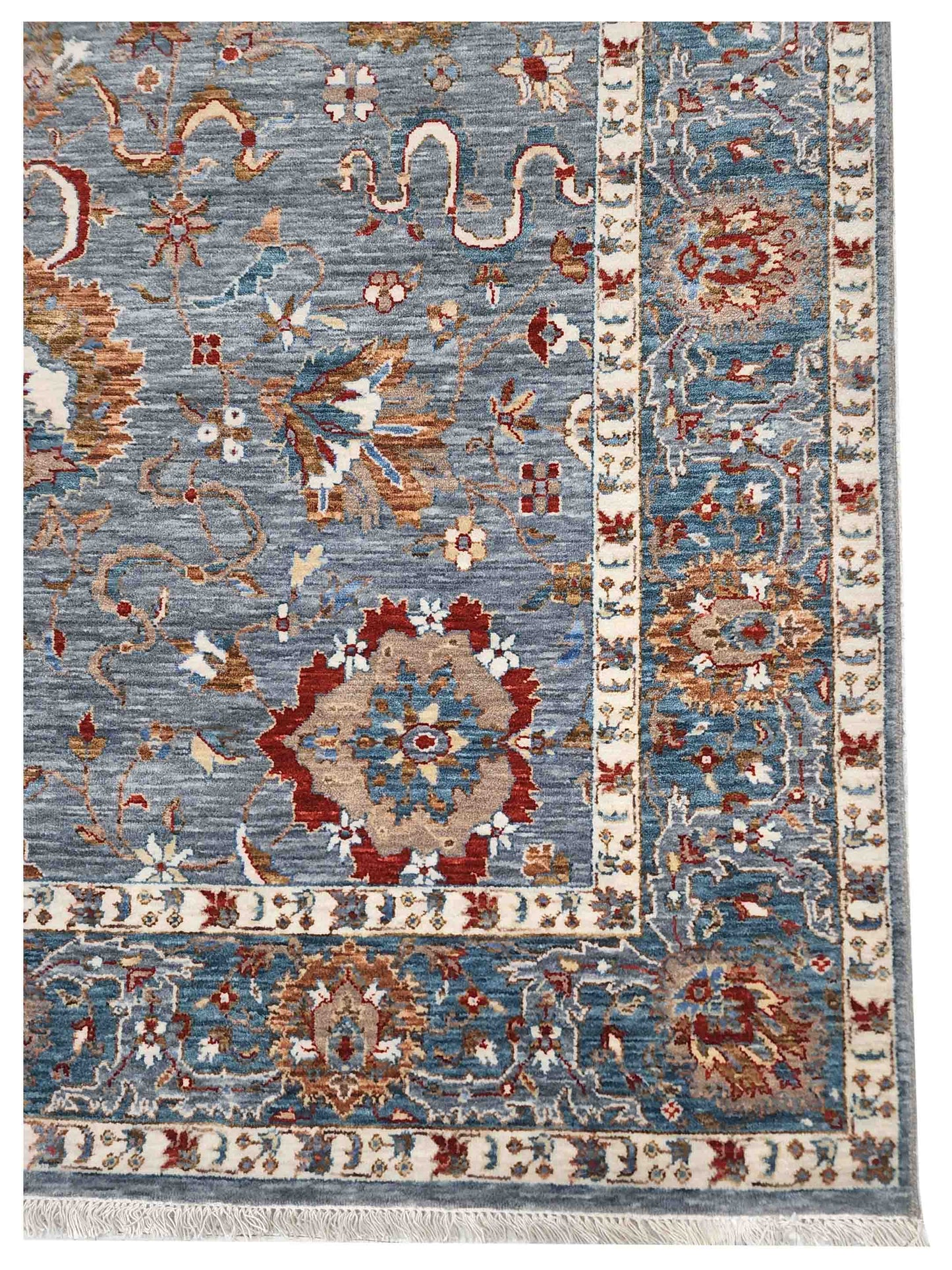 Artisan Agra Modern  Grey Blue Traditional Knotted Rug