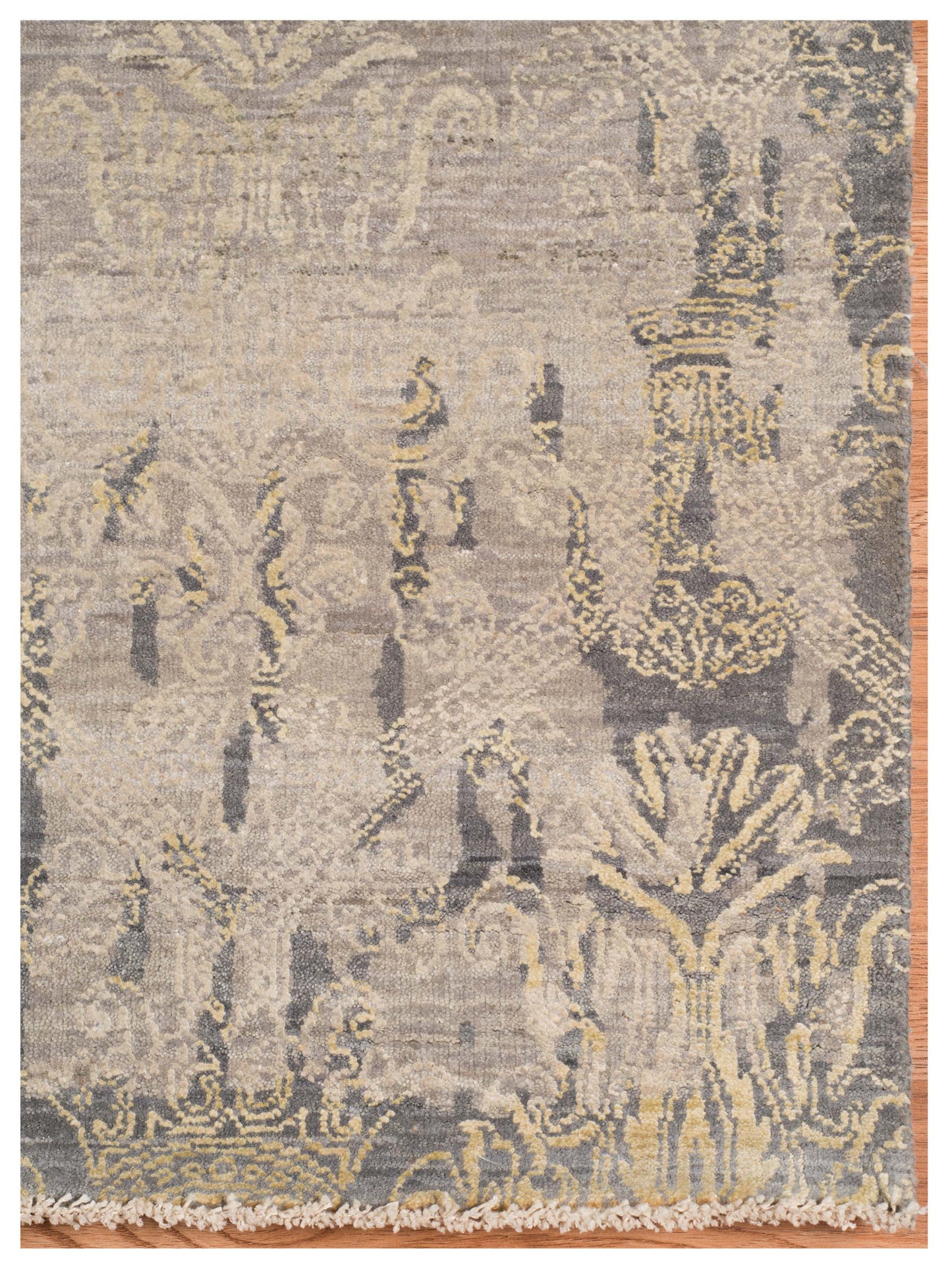 Limited PARKES PA-557 LIGHT GRAY  Transitional Knotted Rug