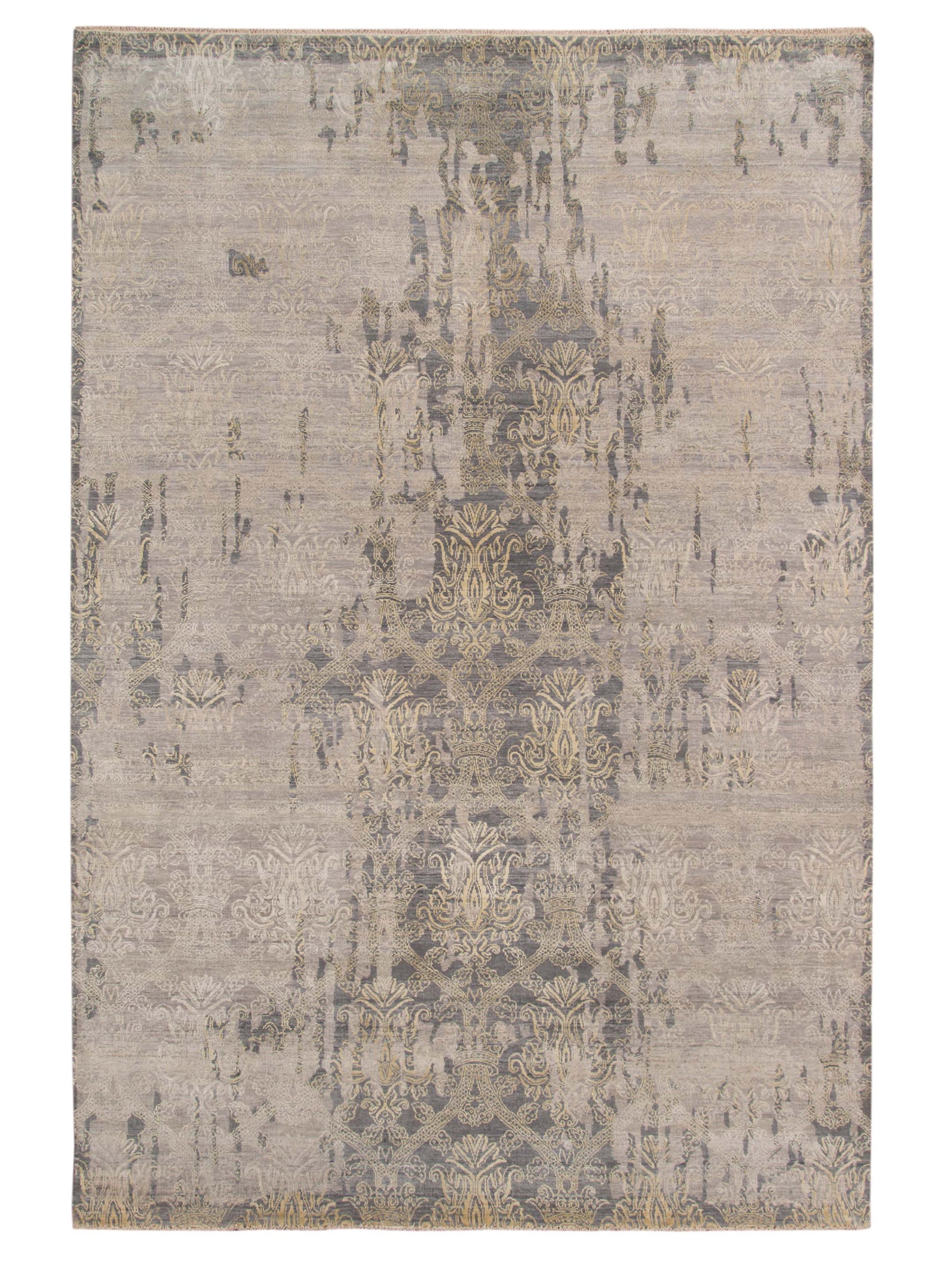 Limited PARKES PA-557 LIGHT GRAY Transitional Knotted Rug