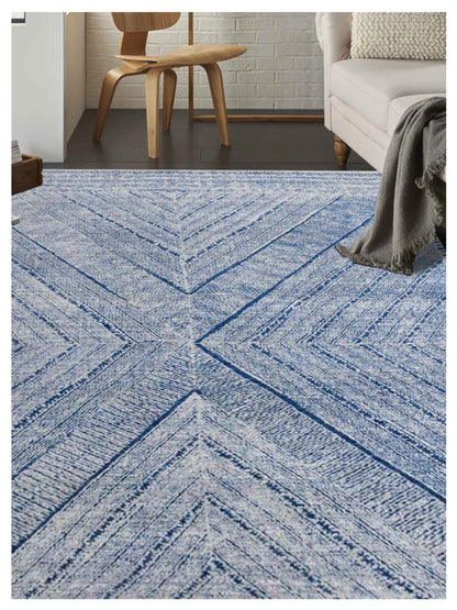 Limited Prevelly PRV - 901 Powder Blue Transitional Knotted Rug - Rugs - Limited - Atlanta Designer Rugs