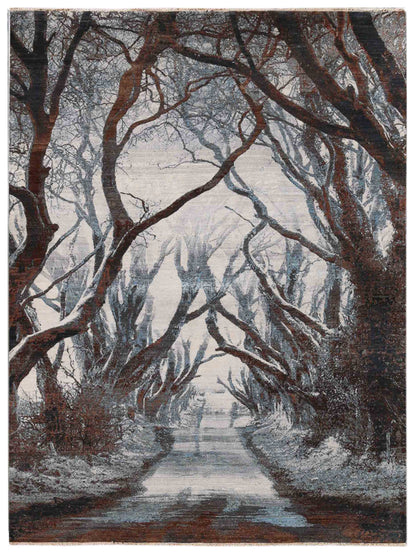 Limited Prevelly PRV-902 Ice Blue Transitional Knotted Rug