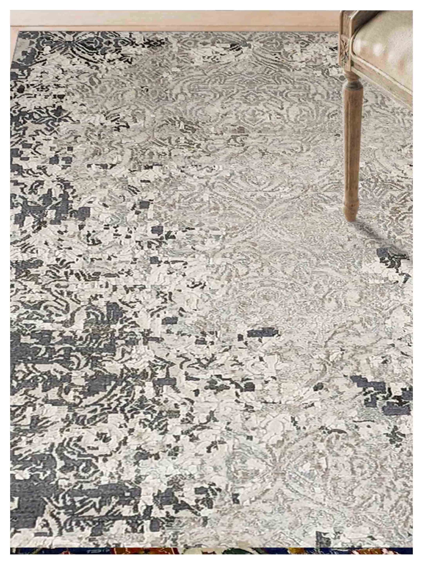 Artisan Bloom  Natural  Transitional Knotted Rug
