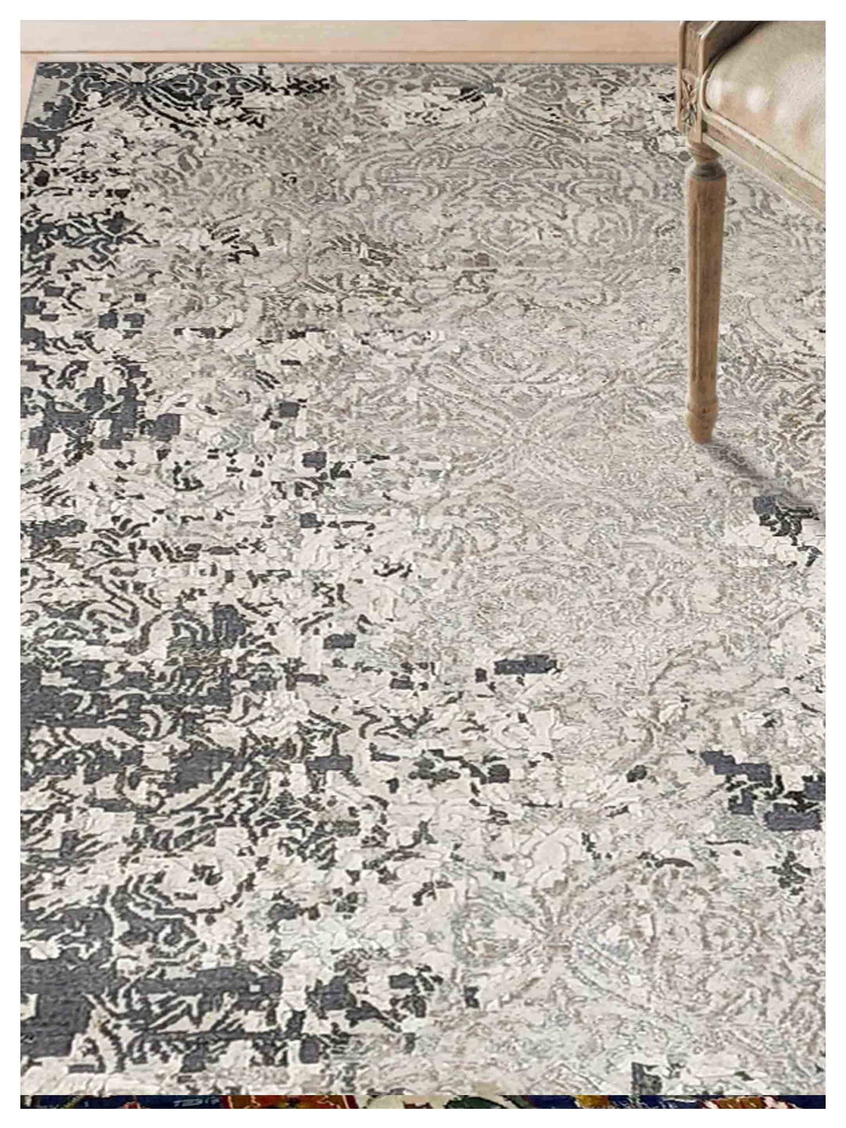 Stone Bloom Rug Artisan Bloom Natural Transitional Knotted Rug