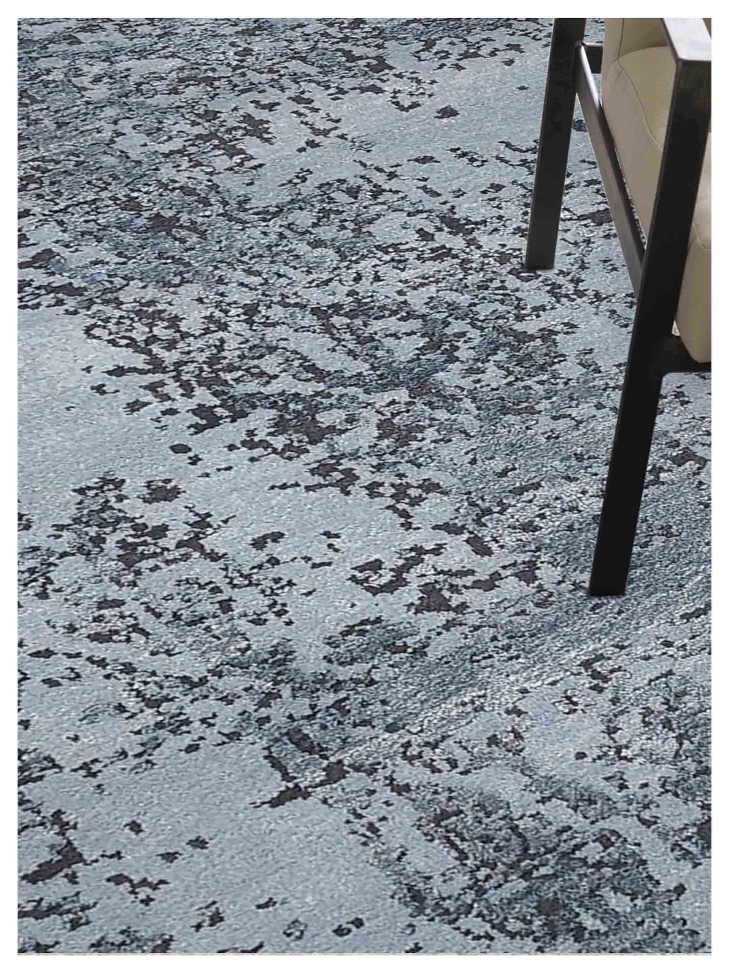 Artisan Bloom  Grey Blue Transitional Knotted Rug