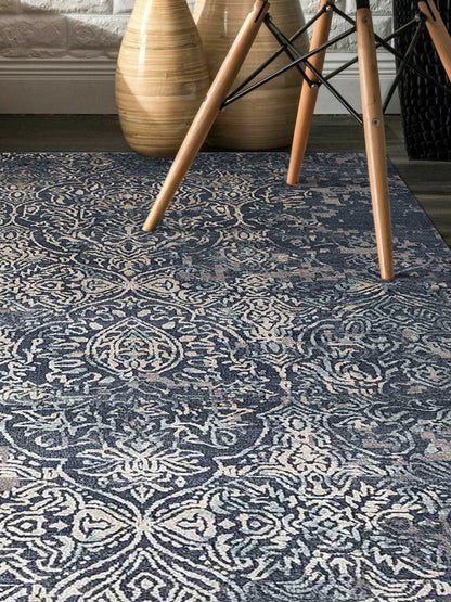 Artisan Bloom Sky Blue Transitional Knotted Rug - Rugs - Artisan - Atlanta Designer Rugs