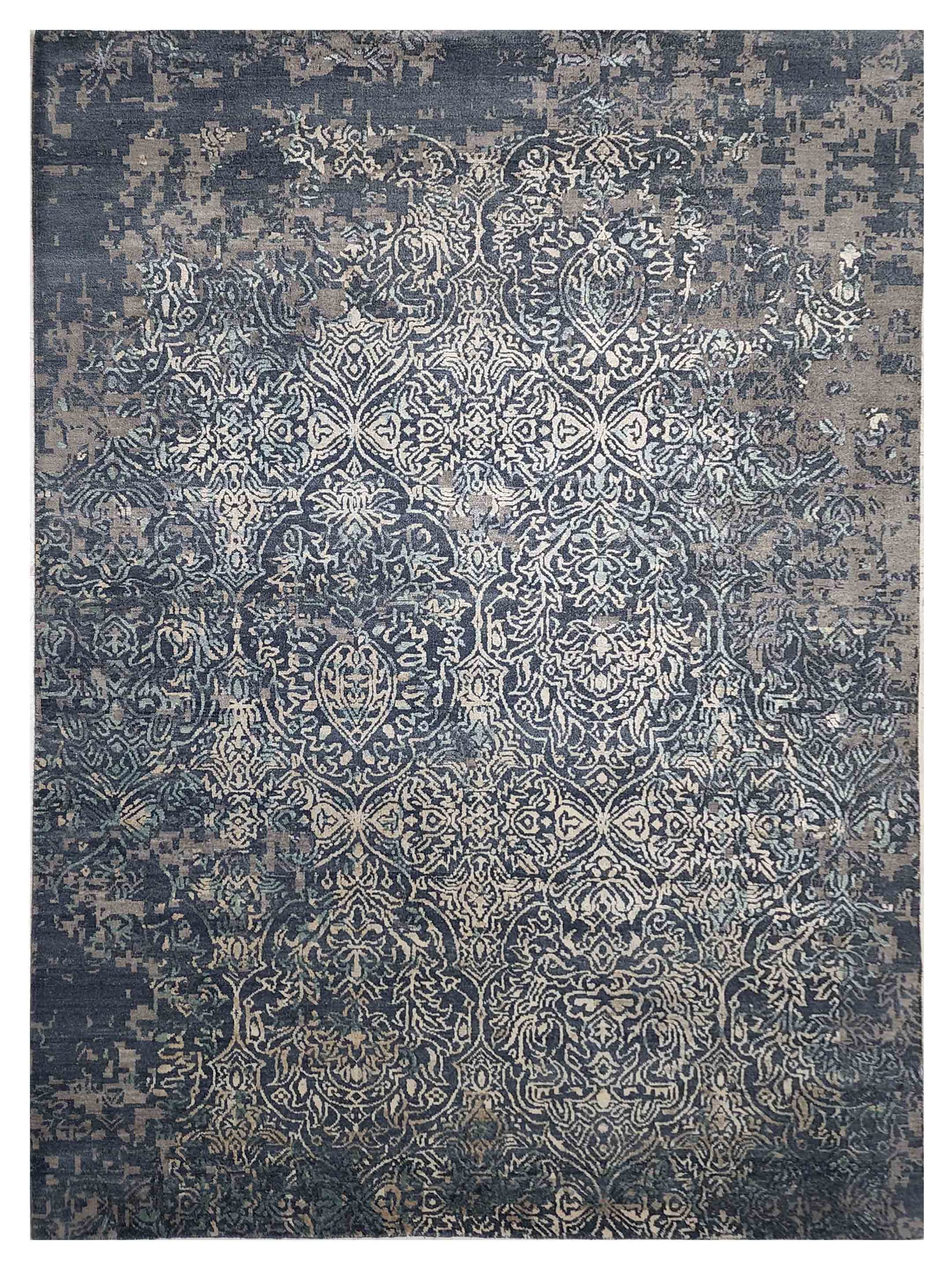 Artisan Bloom PW-910 Sky Blue Transitional Knotted Rug