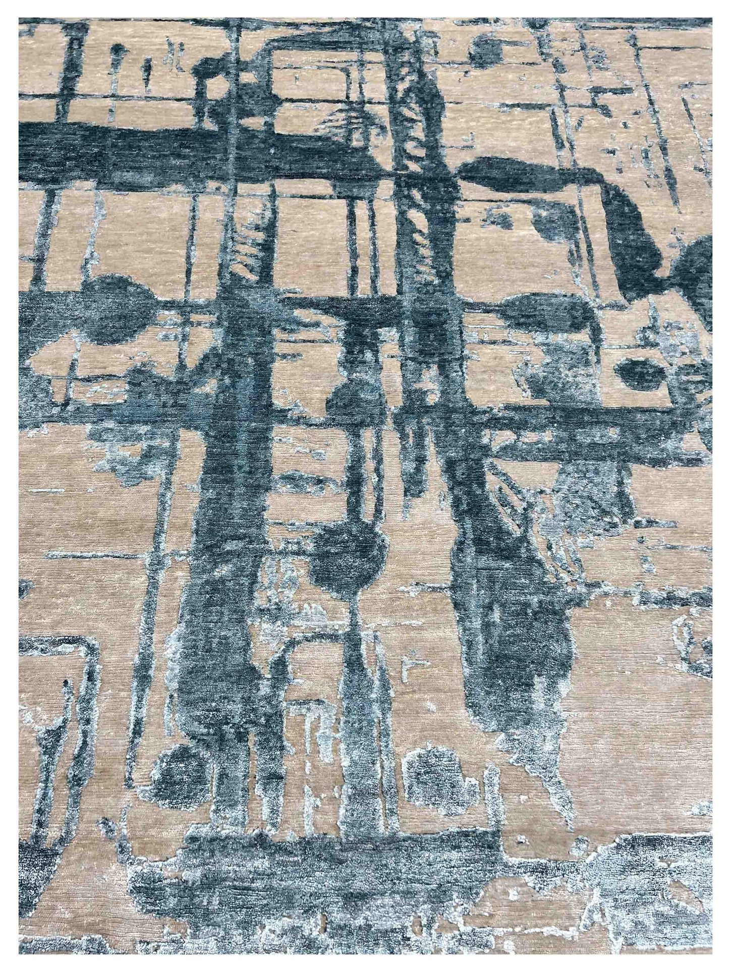 Artisan Mary Grey Contemporary Knotted Rug - Rugs - Artisan - Atlanta Designer Rugs