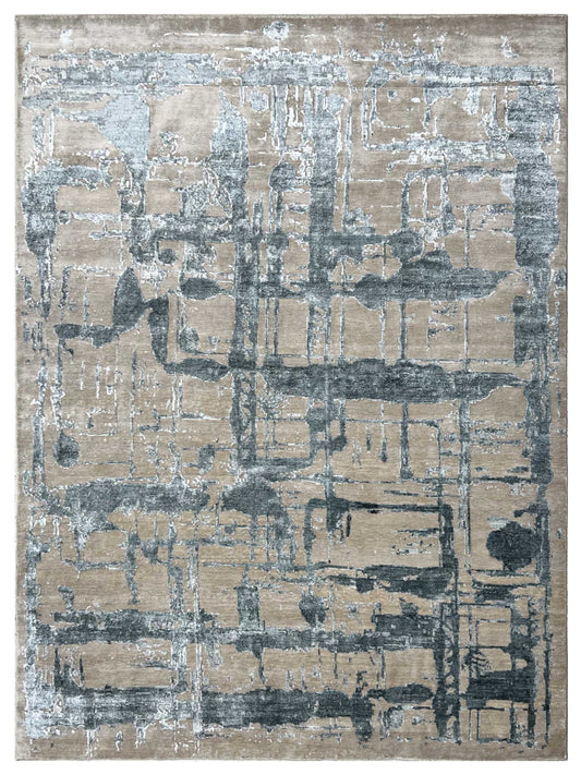 Super Mary PW-918 Grey Contemporary Knotted Rug