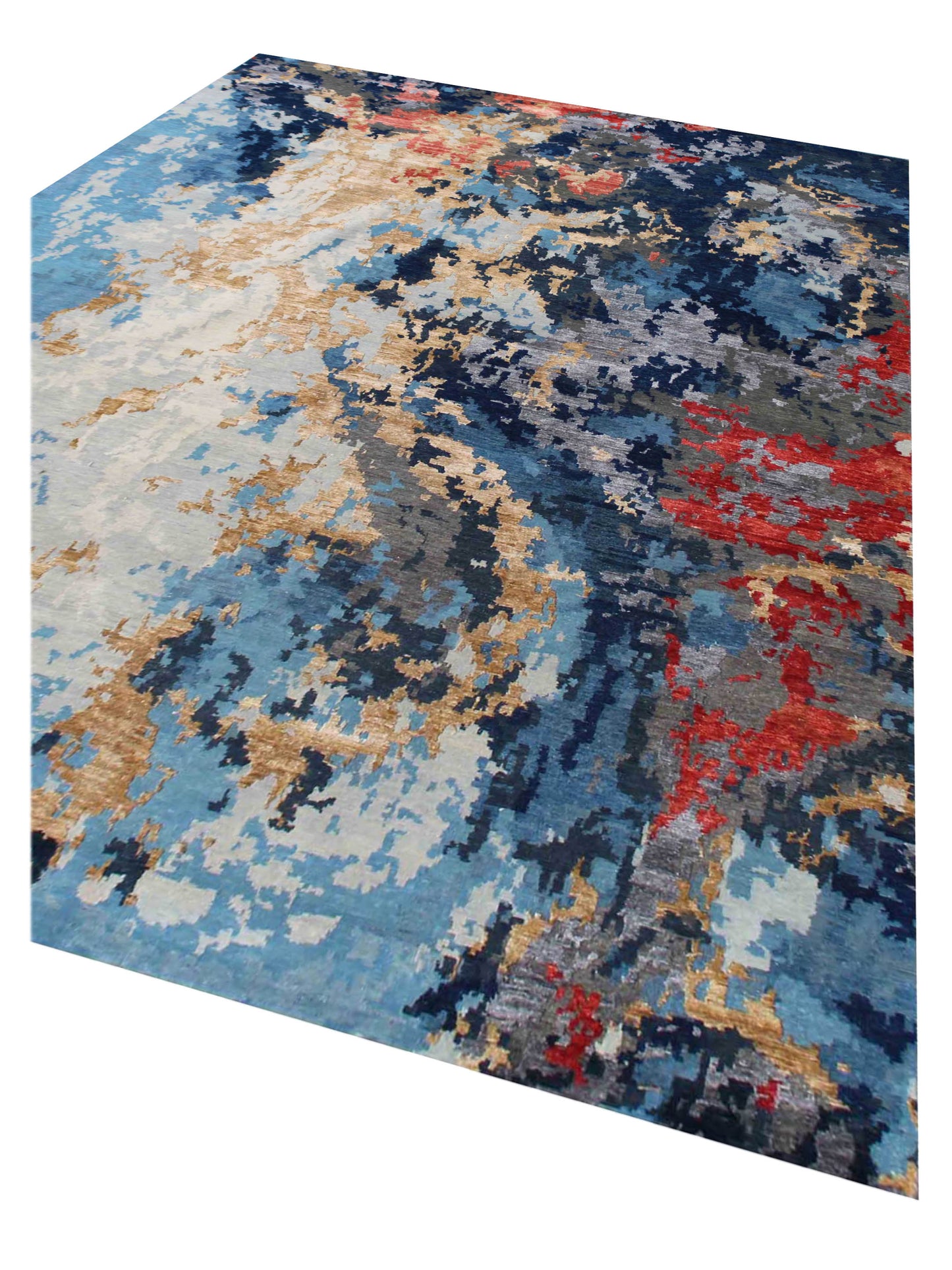 Artisan Toni  Blue Gold Transitional Knotted Rug