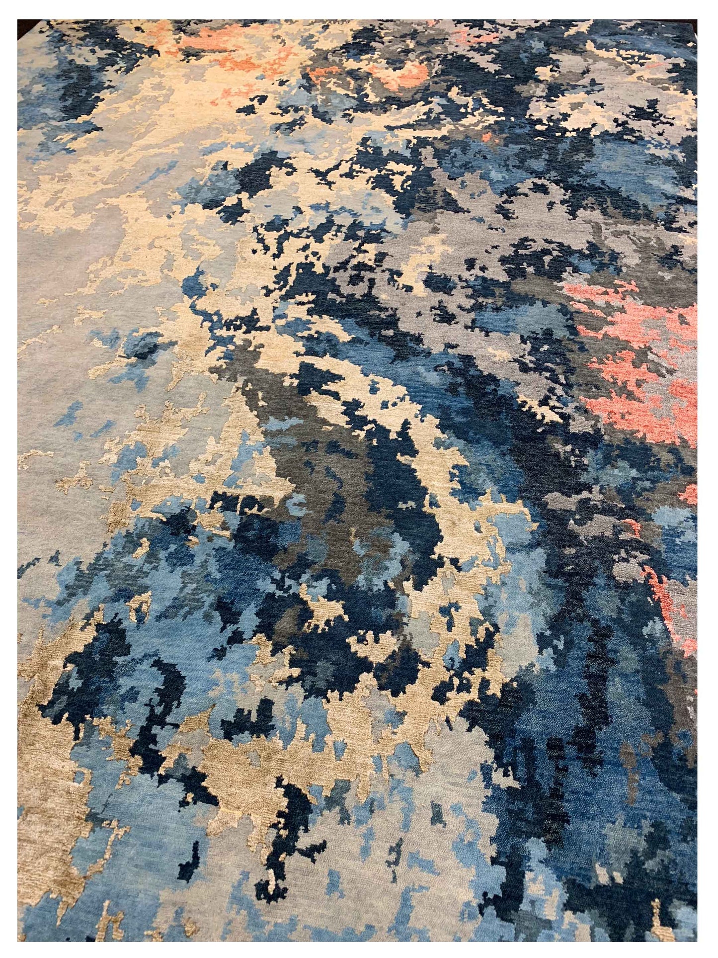 Artisan Toni Blue Gold Transitional Knotted Rug - Rugs - Artisan - Atlanta Designer Rugs