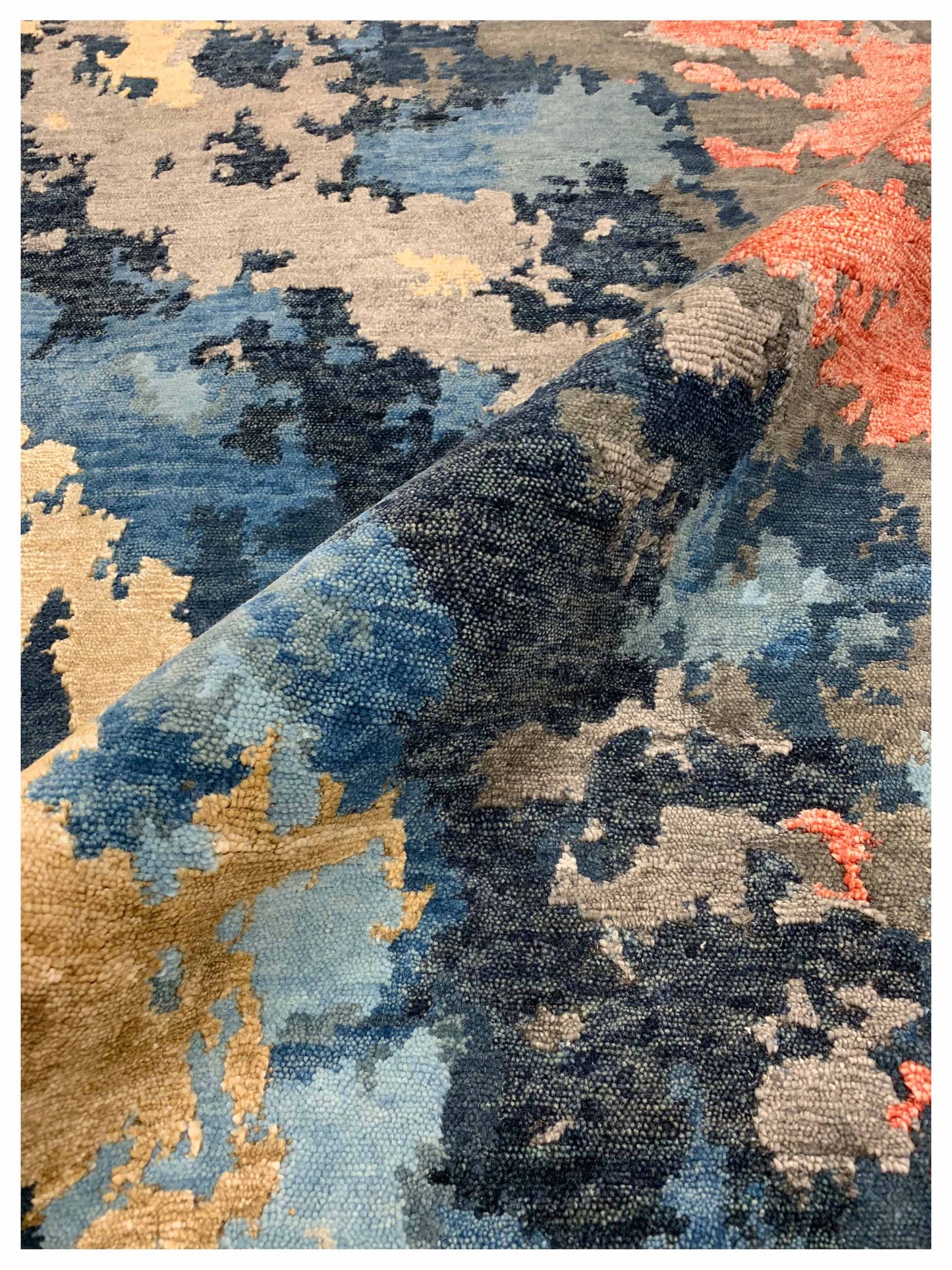 Artisan Toni Blue Gold Transitional Knotted Rug - Rugs - Artisan - Atlanta Designer Rugs