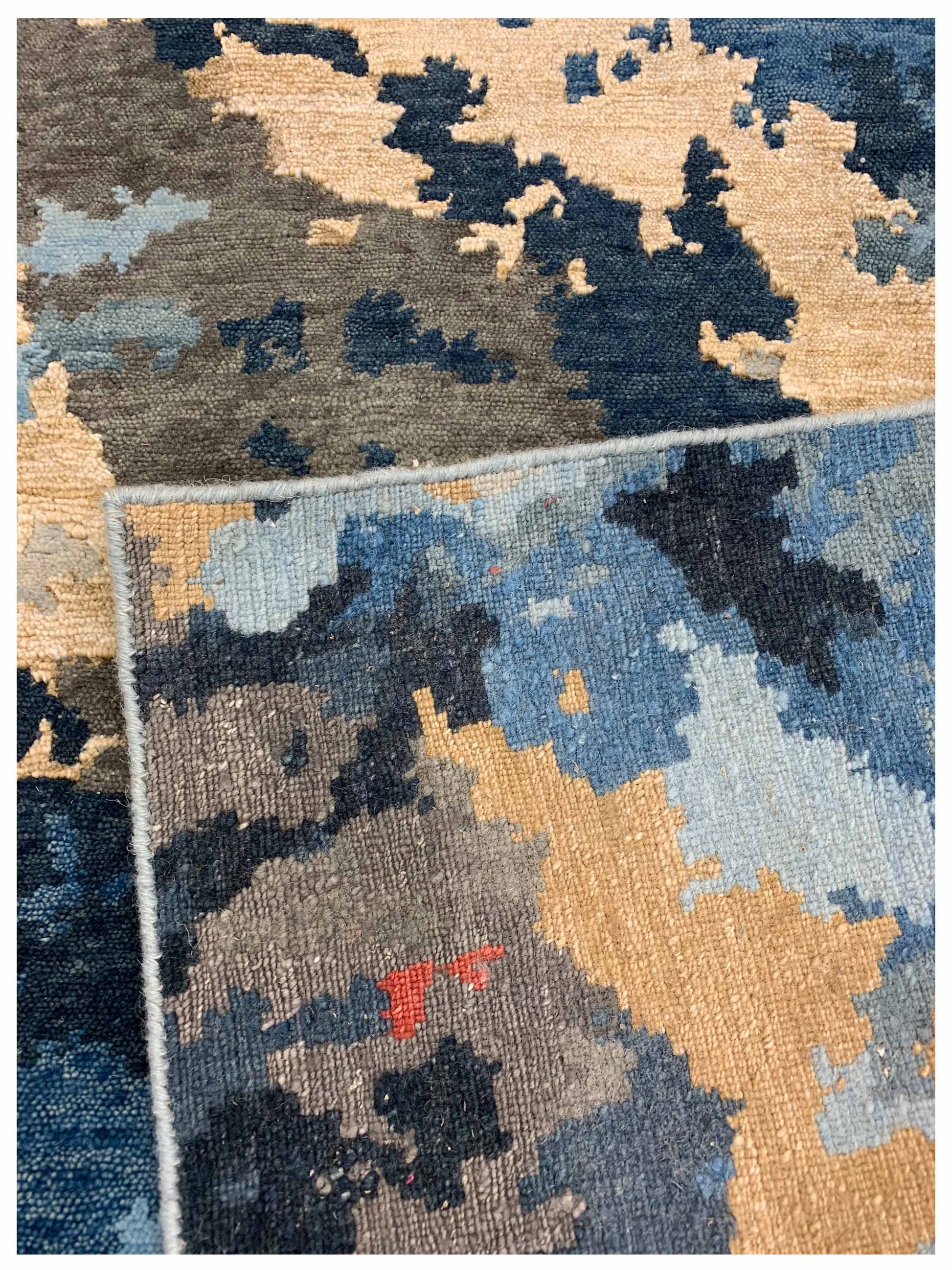 Artisan Toni Blue Gold Transitional Knotted Rug - Rugs - Artisan - Atlanta Designer Rugs