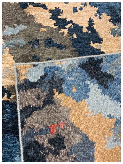 Artisan Toni Blue Gold Transitional Knotted Rug - Rugs - Artisan - Atlanta Designer Rugs