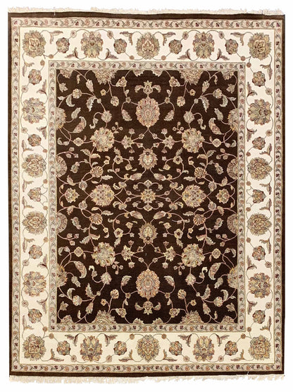 Artisan Winona Brown Ivory Traditional Knotted Rug - Rugs - Artisan - Atlanta Designer Rugs