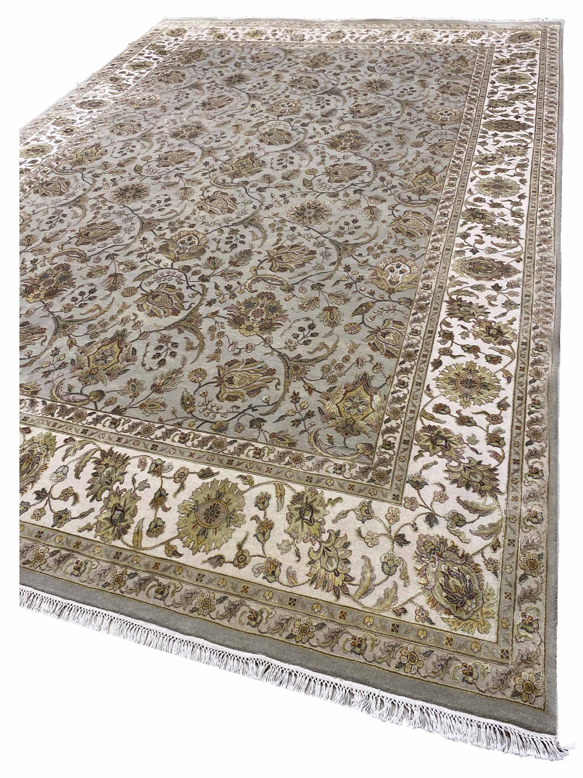 Artisan Rachel Lt.Blue Grey Ivory Traditional Knotted Rug - Rugs - Artisan - Atlanta Designer Rugs
