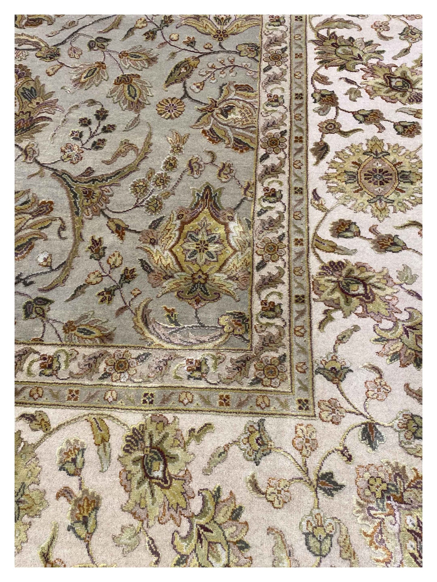 Artisan Rachel  Lt.Blue Grey Ivory Traditional Knotted Rug