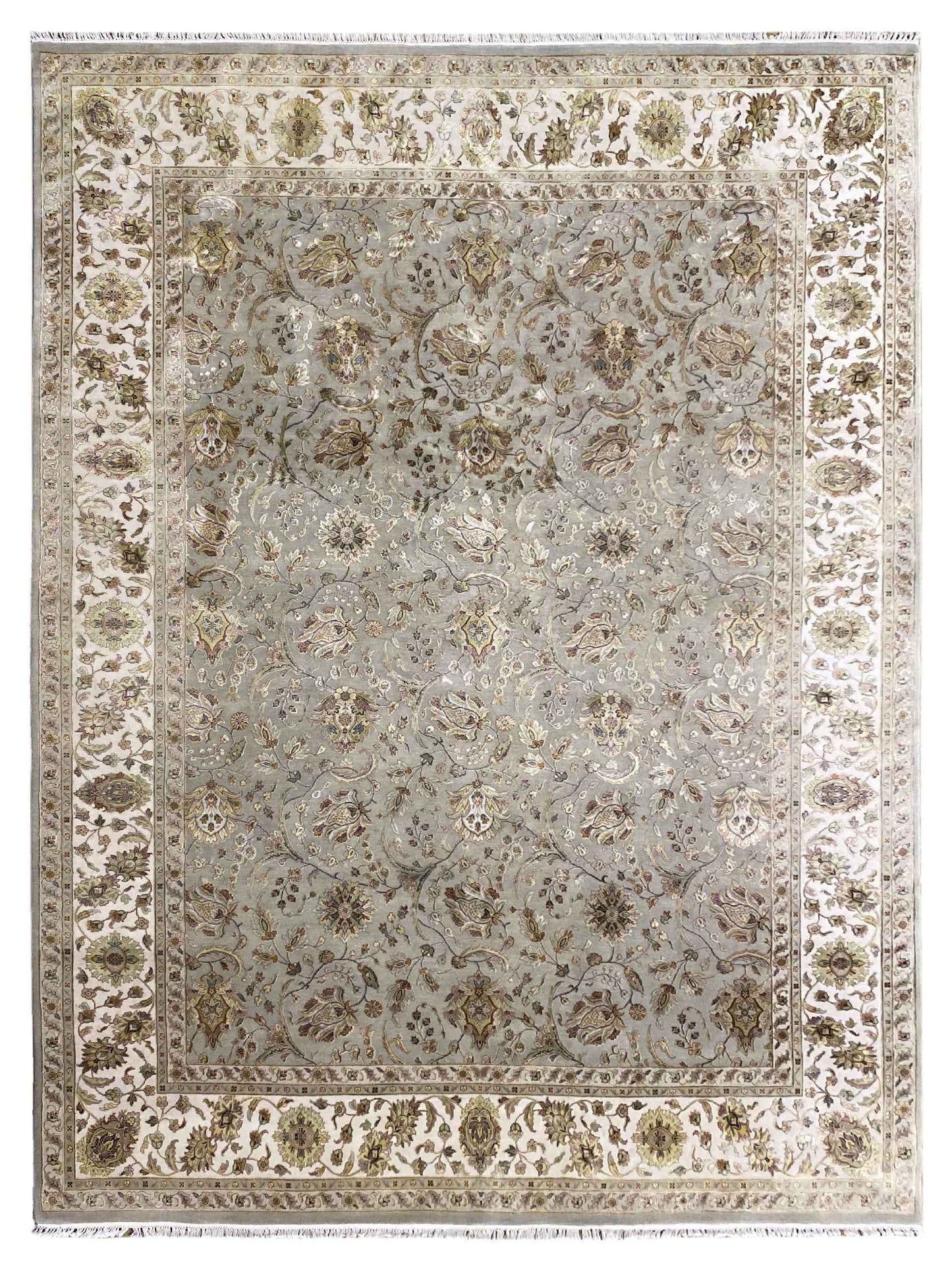 Artisan Rachel Lt.Blue Grey Ivory Traditional Knotted Rug - Rugs - Artisan - Atlanta Designer Rugs