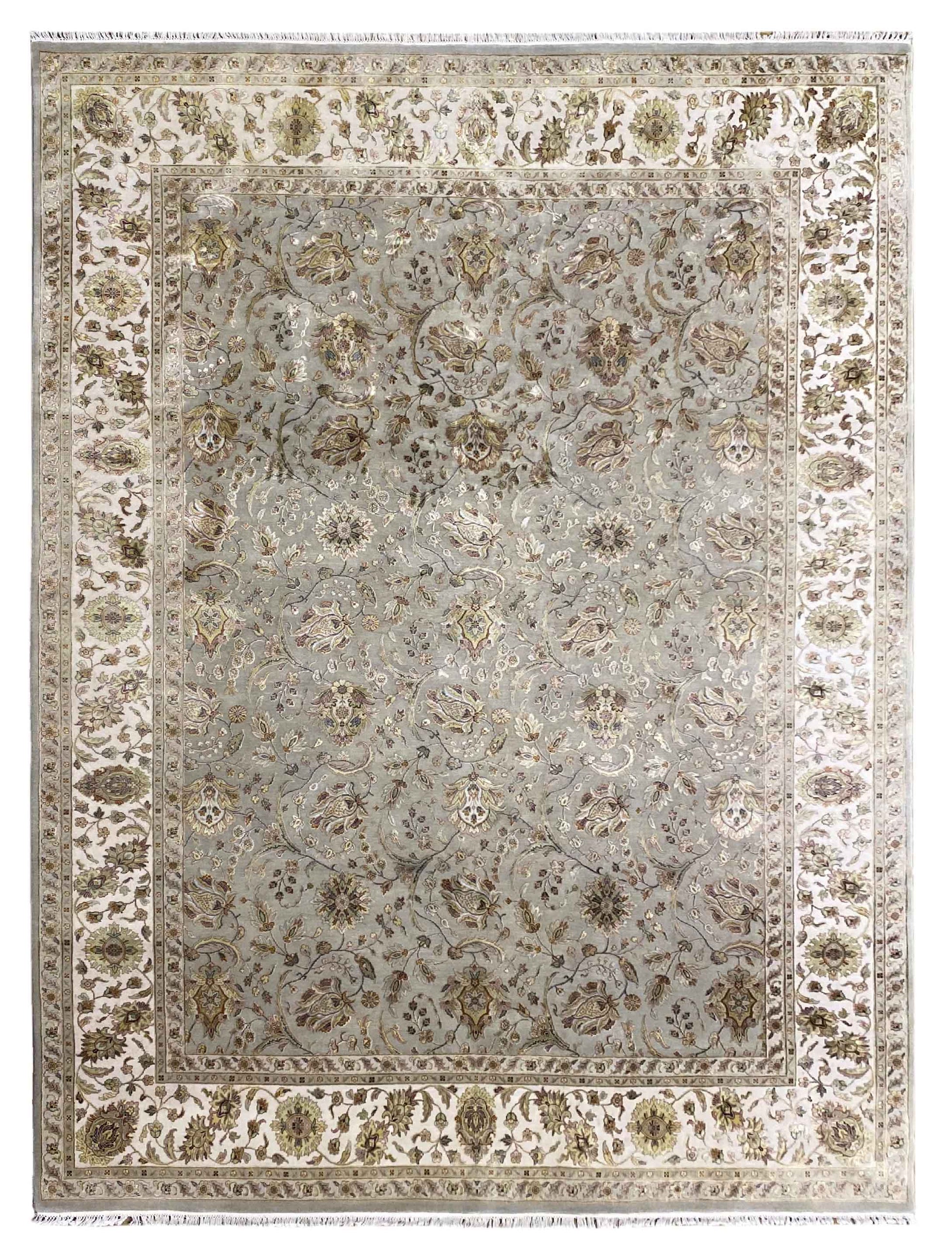 Artisan Rachel Lt.Blue Grey Ivory Traditional Knotted Rug - Rugs - Artisan - Atlanta Designer Rugs