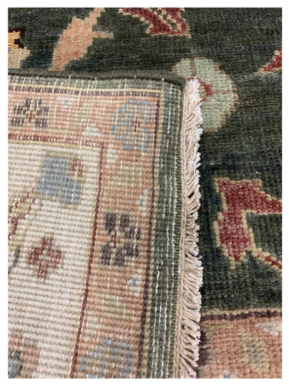 Artisan Cameron Teal Green Ivory Traditional Knotted Rug - Rugs - Artisan - Atlanta Designer Rugs