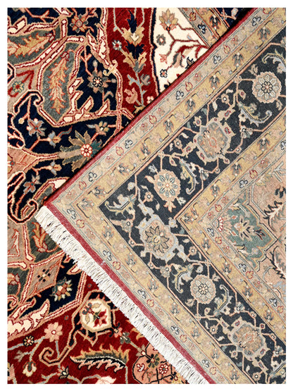 Artisan Gwyneth Red Navy Traditional Knotted Rug - Rugs - Artisan - Atlanta Designer Rugs