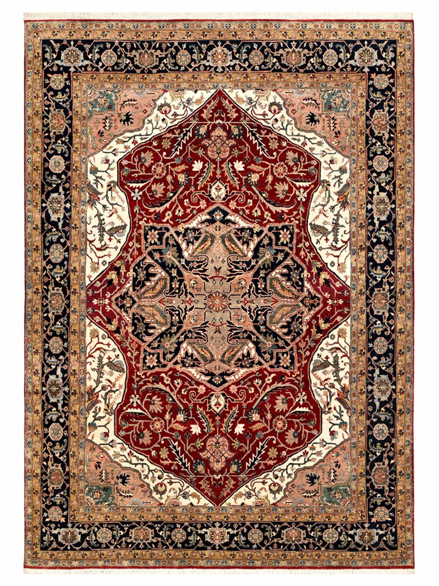 Artisan Gwyneth Red Navy Traditional Knotted Rug - Rugs - Artisan - Atlanta Designer Rugs