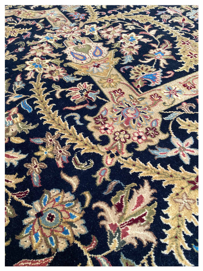 Artisan Lynda  Black Gold Traditional Knotted Rug