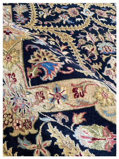 Artisan Lynda  Black Gold Traditional Knotted Rug