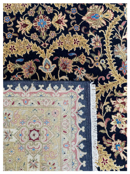 Artisan Lynda  Black Gold Traditional Knotted Rug