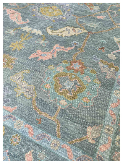 Artisan Blossom Blue Traditional Knotted Rug