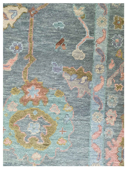 Artisan Blossom Blue Traditional Knotted Rug