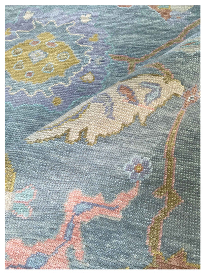 Artisan Blossom Blue Traditional Knotted Rug