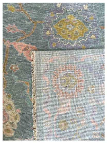 Artisan Blossom Blue Traditional Knotted Rug