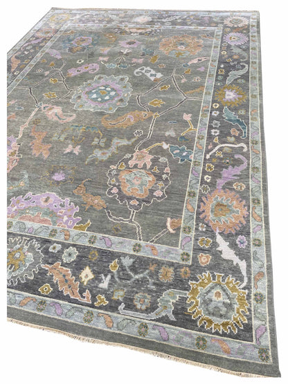Artisan Blossom-2  Grey DK.Grey Traditional Knotted Rug