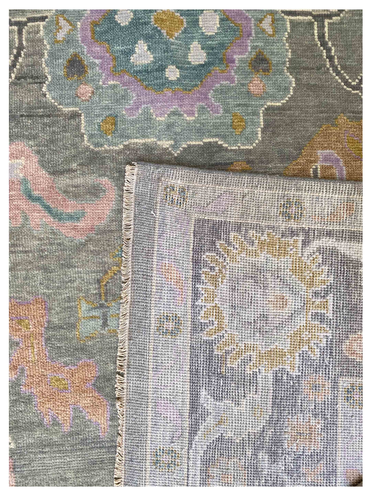 Artisan Blossom-2  Grey DK.Grey Traditional Knotted Rug