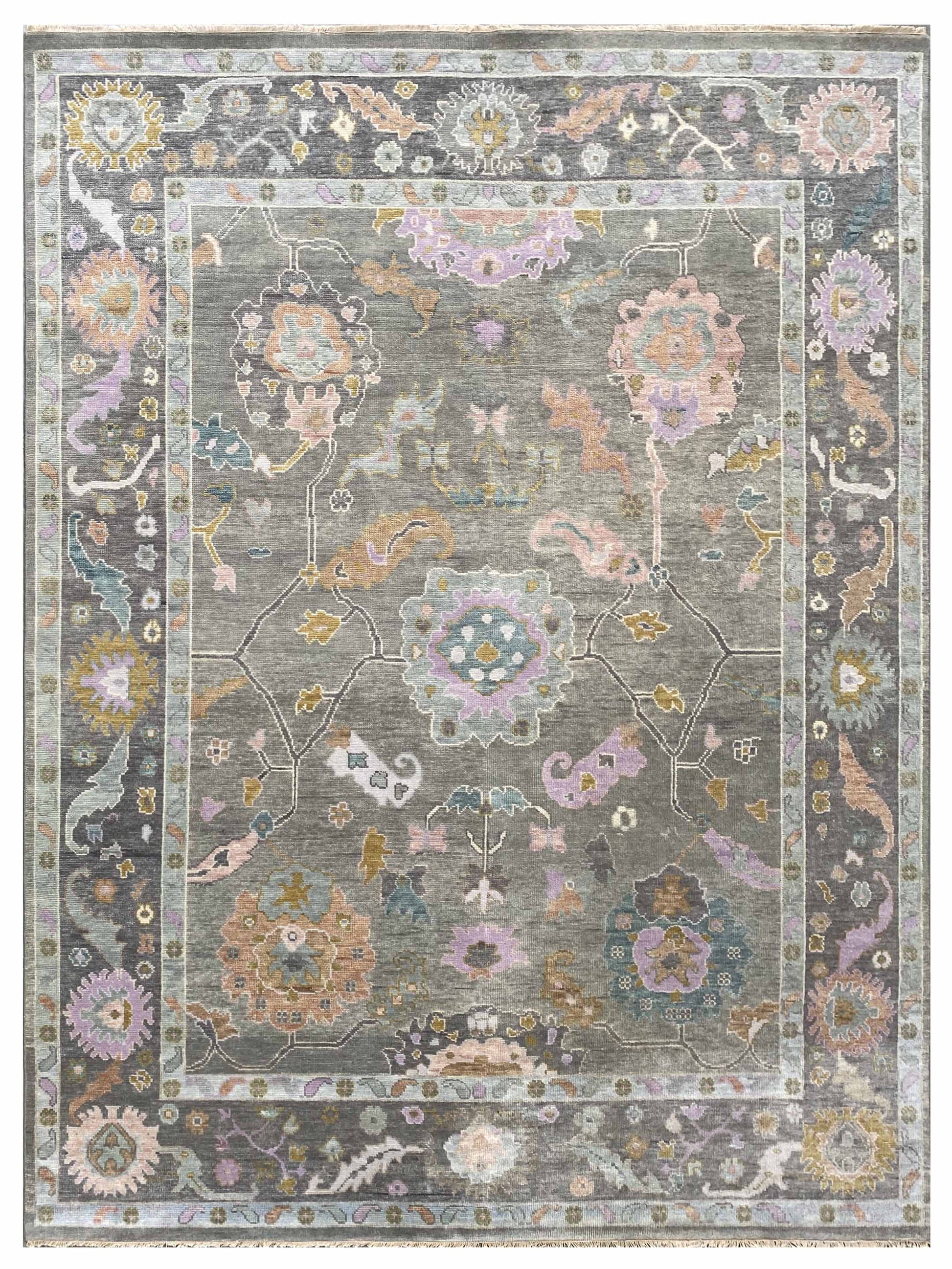 Artisan Blossom-2 FB-516 Grey Traditional Knotted Rug