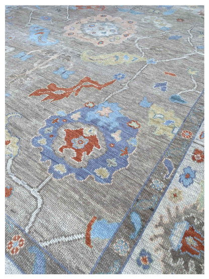 Artisan Blossom - 2 Lt.Brown Ivory Traditional Knotted Rug - Rugs - Artisan - Atlanta Designer Rugs