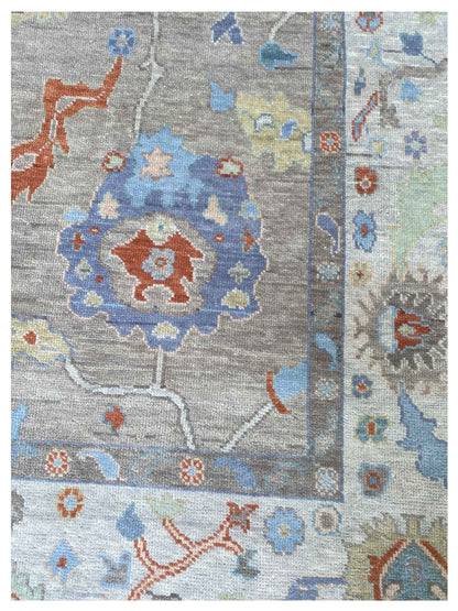 Artisan Blossom - 2 Lt.Brown Ivory Traditional Knotted Rug - Rugs - Artisan - Atlanta Designer Rugs