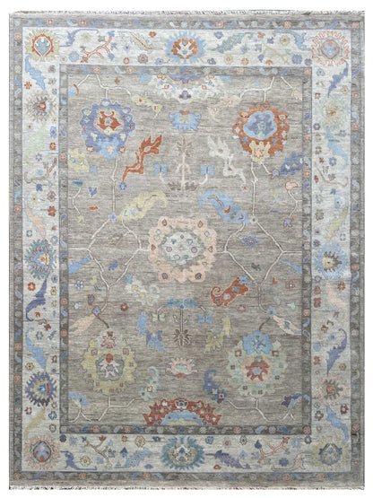 Artisan Blossom - 2 Lt.Brown Ivory Traditional Knotted Rug - Rugs - Artisan - Atlanta Designer Rugs