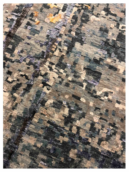 Artisan Mary Blue Contemporary Knotted Rug - Rugs - Artisan - Atlanta Designer Rugs